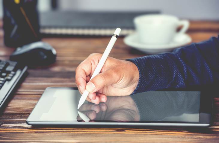 Digital Signature Concept with Tablet and Stylus Pen Digital Signature Concept with Tablet and Stylus Pen